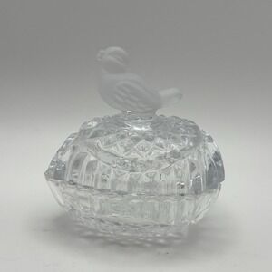 Hofbauer Byrdes Crystal Egg Trinket Box With Satin Galas Bird On Lid